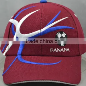 Guangzhou Hat Factory Professional Custom 6 Panel / 100% Cotton / / Embroidery Logo/deep Red Baseball Cap thumbnail-1
