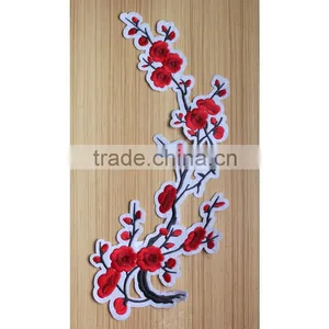 Custom New Wholesale 3D Plum Blossom Embroidery Patches for Clothes thumbnail-2