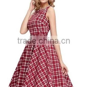 Sleeveless Cotton Vintage Swing Dress thumbnail-2
