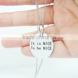 2016 Stainless Steel High Polish Custom Engraved Pendant Wholesale thumbnail-3