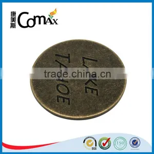 Anti Brass Round Engraved Small Custom Metal Jewelry Tags thumbnail-2
