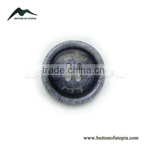Fancy High Quality Grey Dyed Bone Buttons With Logo Engraved On thumbnail-1