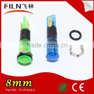 IP67 Hot Sales High Light Waterproof Plastic 8mm 24v Yellow Signal Light thumbnail-5