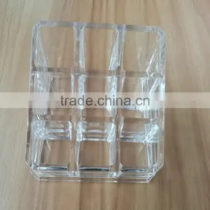 Wholesale Innovative Household Beautful Square Clear Cosmetic Acrylic Makeup Organizer With 9 Grids for Store Jewelry Cosmetic thumbnail-1
