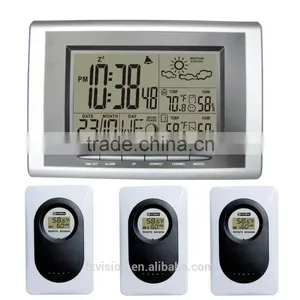 Weather Forecast Clock 433MHz RF Wireless Weather Station 3 Transmitters Indoor Outdoor Temperature Humidity Digital Alarm thumbnail-1