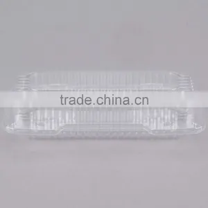 Duralock Clear Hinged Plastic Small Oblong Container, Clamshell Clear Take Out Food Box For Hotdog thumbnail-3