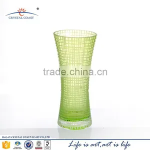 Hand Blown Home Goods Antique Green Glass Vases thumbnail-3
