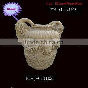 Natural Stone Pedestal With Lion Head thumbnail-1