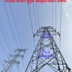 MEGATRO 220KV Transmission Line SZ2 Double Circuit Drum Type Suspension Tower thumbnail-1