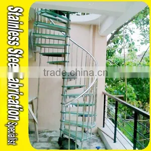 Aluminum Handrails Integral Sell Small Glass Spiral Staircase thumbnail-4