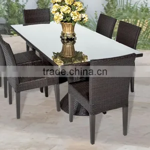 2017 Trade Assurance Most Popular Outdoor Alum Frame Rattan Restaurant Used Dinning Table Set thumbnail-1