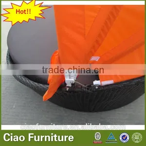 Cheap Rattan Furniture Round Sun Bed Cover thumbnail-6