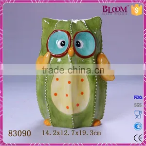 Unique Shape Custom Ceramic Owl Piggy Banks for Sale thumbnail-1