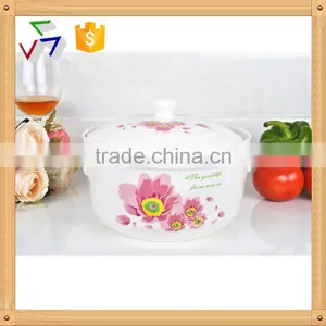 8" Microwave Porcelain Saucepot With Lid thumbnail-1