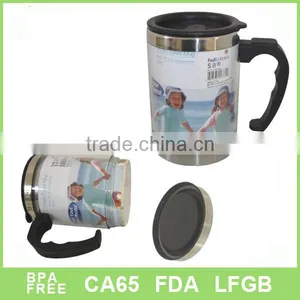 Attractive Recycle Plastic Double Wall Coffee Mug Desk Mug Insert Photo Mug thumbnail-1