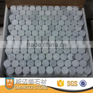 Carrara White Marble Round Tile Penny Round for Wall thumbnail-1