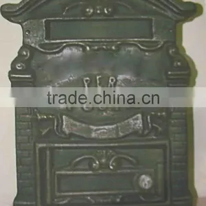 Euro Style Cast Iron or Aluminum Post Mailbox, Cast Iron Wall Mailbox thumbnail-1