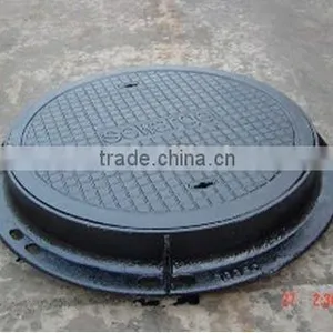 Round Square Ductile Iron Cast Iron Manhole Cover and Frame Grating EN124 B125 C250 D400 thumbnail-1