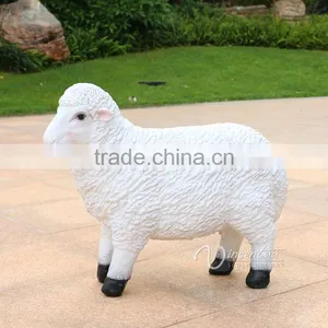 Outdoor Decoration Fiberglass Animal Craft Life Size Resin Sheep Statues for Sale thumbnail-2