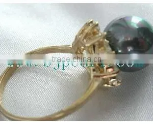 18K Gold Ring Diamond Ring and Seawater Pearl Ring thumbnail-5