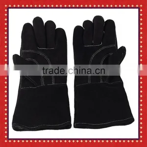 Premium Leather Gloves BBQ Grill Fireplace Cotton Lining Gloves With 14Inch Extra Long Sleeve thumbnail-2