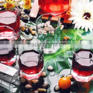 Clear High Ball Glass Cup, Octagon Glass Cup thumbnail-1