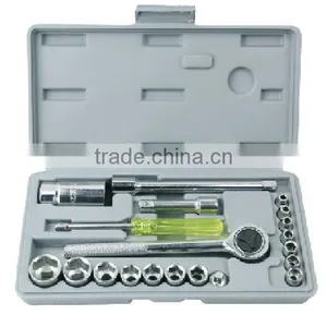 21 Pcs Socket Set 1/4"&3/8" / Hand Tools Set thumbnail-1