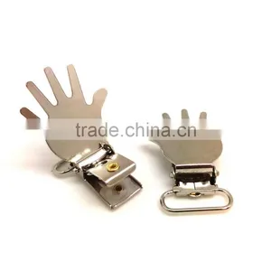 PALM Design Suspender Clip, Fashion High Quality Metal Suspender Clip With Plastic Teeth Inside for Garment thumbnail-2