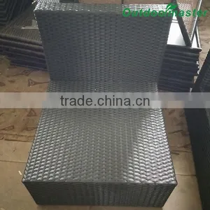 Outdoor and Indoor Cushioned Assembled Black Rattan Sofa Set thumbnail-6