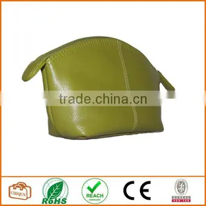 Leather Cosmetic Pouch Green thumbnail-1