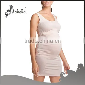 Sleeveless Maternity Dress Tank Top Dress 100% Cotton Fabric thumbnail-1