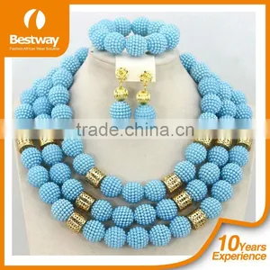 2015 New Arrival Africa Beads Jewelry Sets Including Necklace,bracelet,ring,earings Wholesales African Coral Beads Jewelry Set thumbnail-6