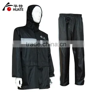Mens Black Refelective Raincoat,waterproof Polyester Raincoat Manufacturer thumbnail-1