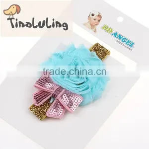 Fashion Girls Skinny Elastic Hairbands With Lace Flower Baby Headwear Headband thumbnail-3