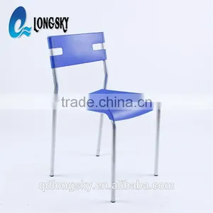 LS-4015 Low Price Modern Dining Room Plastic Chair With Low Back Fancy Wholesale Stacking Chair thumbnail-1