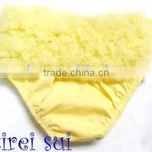 Yellow Baby Ruffles Chiffon Bloomers Panties T1 thumbnail-1