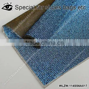 New !!! Hot Fix Rhinestone Mesh 2mm Ss06 Sapphire for Clothing Shoes thumbnail-1