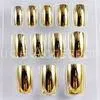 Pretty Full Cover False Nail Custom Gold Plating Long Fake Nails For Girls thumbnail-1