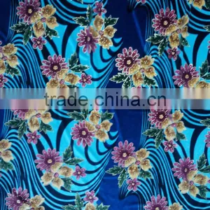 2014 New Flower Design KS Velvet Printed Gilding Fabric,four Way Stretch Velvet,high-class Fashion Velvet Garment 2st thumbnail-1