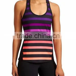 China Manufacturer Stripe Women Sport Tank Top thumbnail-1