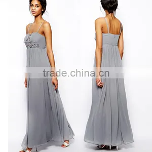 Hot Selling Elegant Grey Maxi Dress Classy Ladies Prom Dresses 2014 thumbnail-1