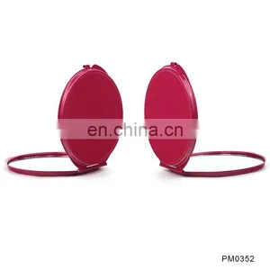 Christmas Cosmetic Pocket Mirror With 4C Printing Glass Covered With Mesh Pouch thumbnail-1