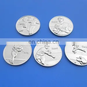 5 Baseball Sports Design Plated Silver Metal Challenge Coin thumbnail-1