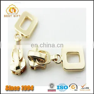 Wholesale Custom Cheap Garment Accessories Jacket Gold Metal Logo Zippers thumbnail-3