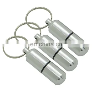 Useful Mini Pill Box Bottle Holder Container Keychain Keyring Medicine Case thumbnail-1