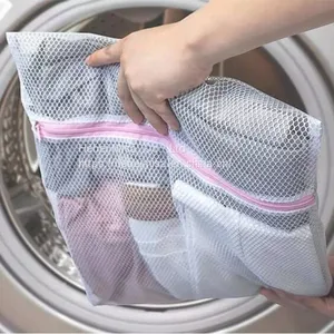 Factory Price Colorful Coarse Mesh Laundry Bag With Zip thumbnail-2