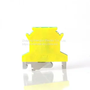 Yellow-green Ground Terminal Cable Connector DIN Rail Terminal USLKG2.5 thumbnail-1