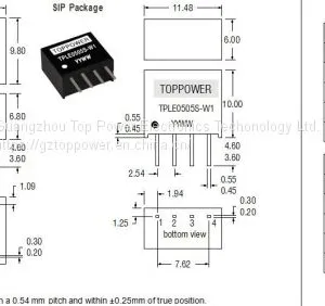 TPLE1205S 0.25W Isolated Single Output DC/DC Converters Power Supply thumbnail-3