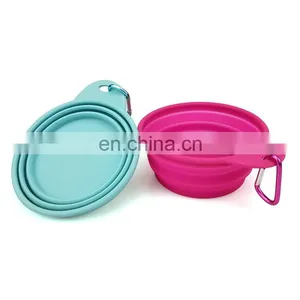 Travel Dog Bowl Convenience Feeder for Dogs,folding Bowl Silicon Material With Hook Portable Dog Bowl thumbnail-6