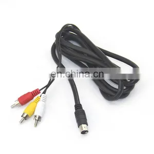 Gold Plated 1.5m Flat Rca av Cable 10 Pin Mini Din to Rca Cable thumbnail-2